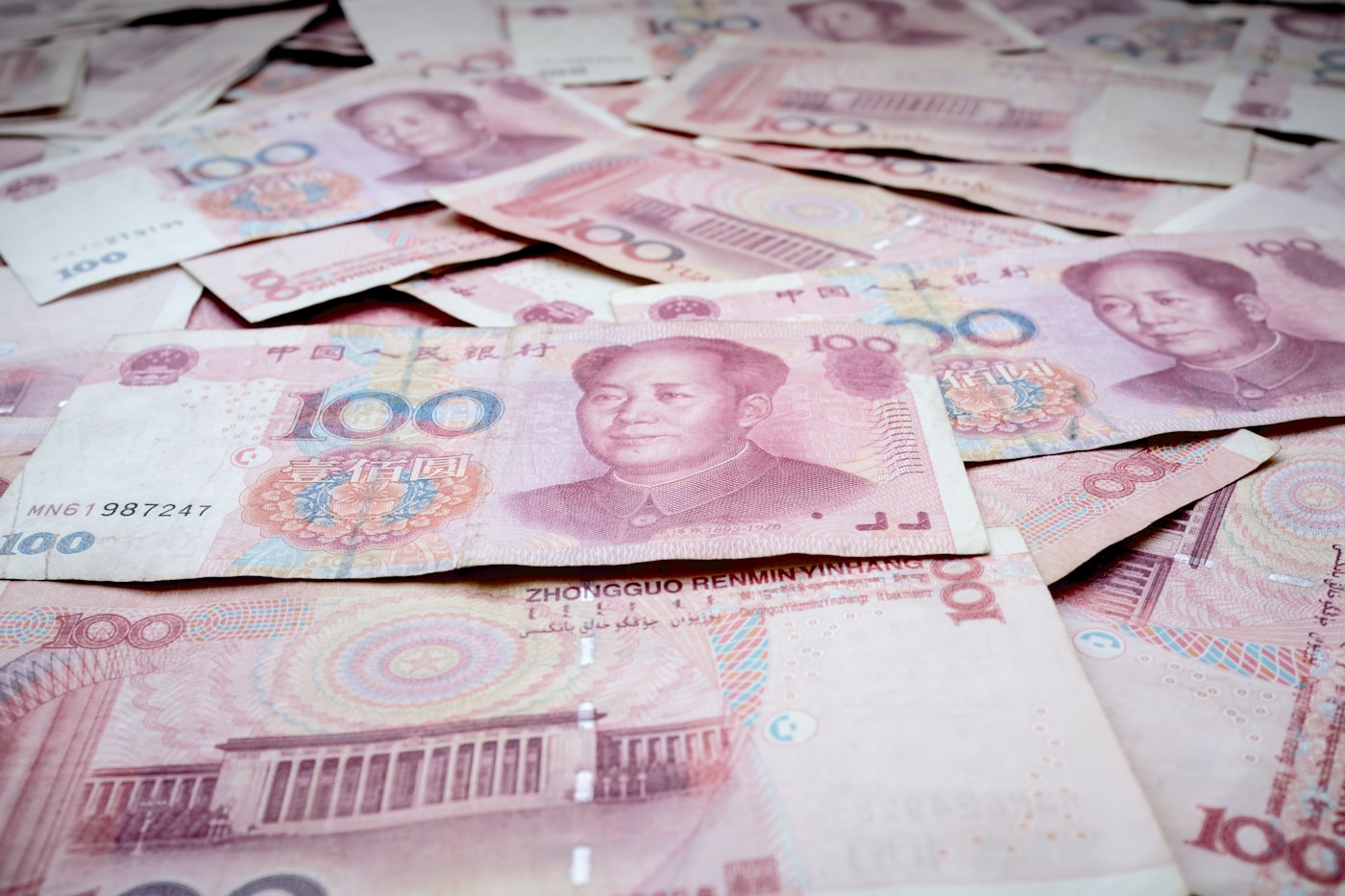 Chinese RMB cash banknotes